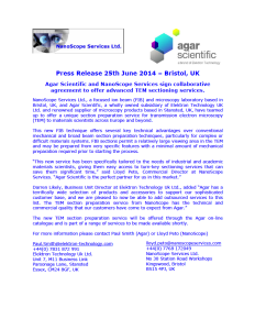 Agar Press Release 25th June 2014